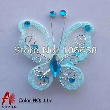 30 шт 5 см чулок бабочки, свадебные украшения в виде бабочки семейное украшение оранжевого цвета - Цвет: Light blue