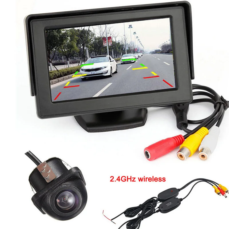 

YeHeng Wireless Car Rear view Kit 4.3" TFT LCD Mirror Monitor & 170 Wide degree Reverse backup camera (20mm ) Parking Sensor