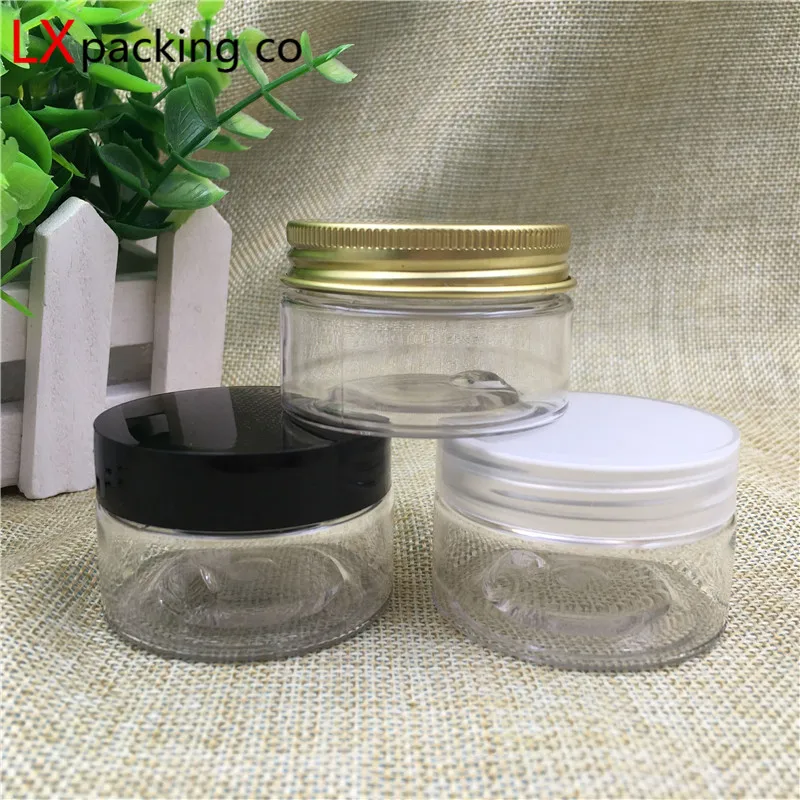 Download Free Shipping 30g/ml Clear Plastic Flat bottle Jar Black White Lucency lid Cream Lotion Pomade ...