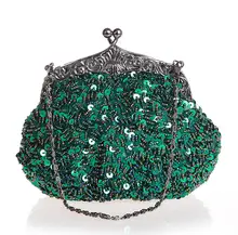 Grün Chinesischen frauen Perlen Pailletten Hochzeit Abendtasche Clutch handtasche Braut Party Geldbeutel-verfassungs-beutel Freie Verschiffen 03162-N