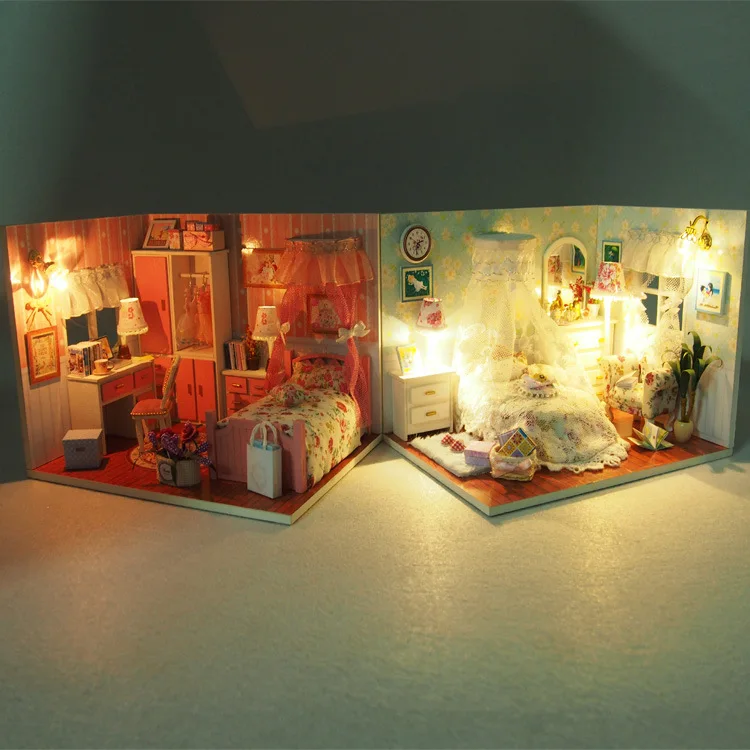 Diy кукольный домик 3D Каса де бонека Миниатюрный Кукольный дом модель строительные наборы деревянная мебель игрушки подарки на день рождения- принцесса история