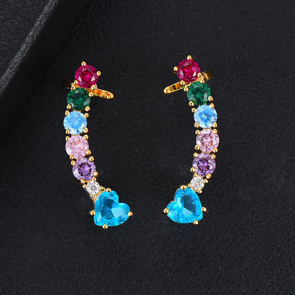 GODKI 24MM Begonia Flowers Design Fashion Popular Luxury Iregular Geometry Earring Full Cubic Zirconia Pave | Украшения и