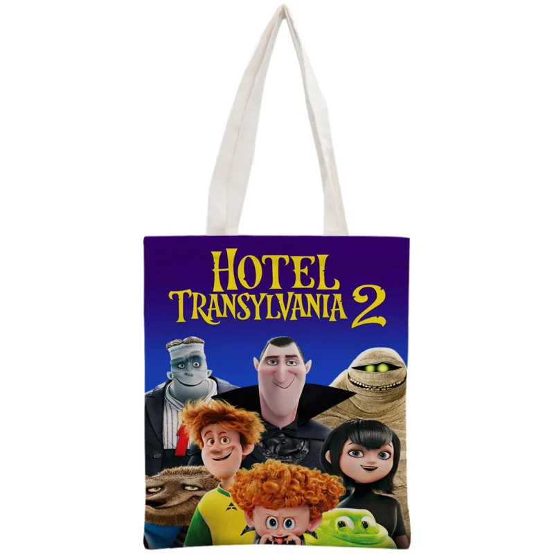 

Custom Hotel Transylvania Tote Bag Reusable Handbag Women Shoulder Foldable Canvas Shopping Bags Customize your image