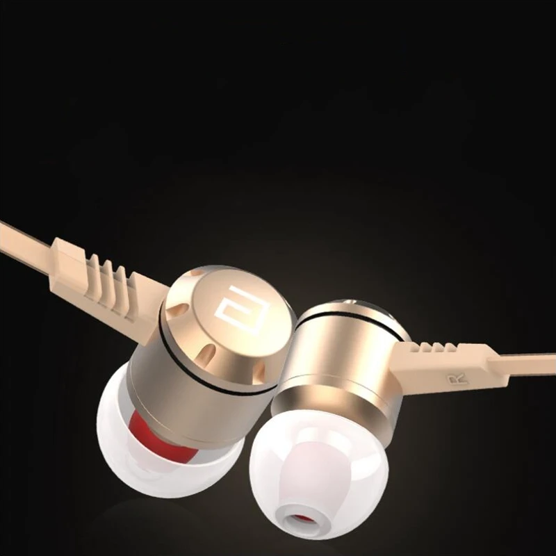 Gold Earphones Original Head phone Brand Stereo Bass 3.5mm Metal