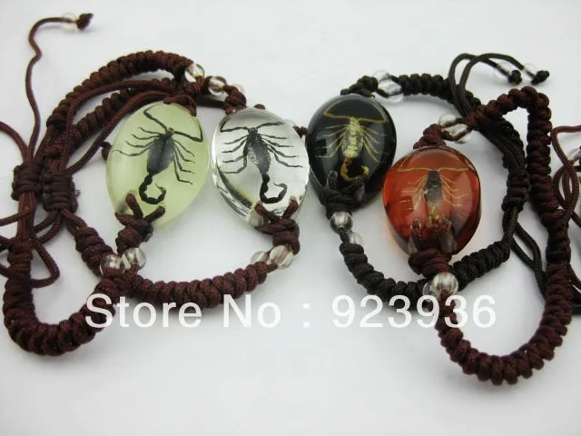 

FREE SHIPPING wholesale lots 12 pcs real golden black scorpion mix colorful cool fashion bracelet