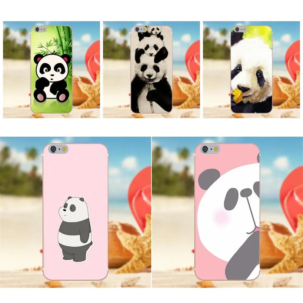 Oedmeb Уникальный Cute Panda ТПУ Мобильный Чехол Для iPhone Х 4S 5S 5C SE 6 S 7 8 Плюс Galaxy Примечание
