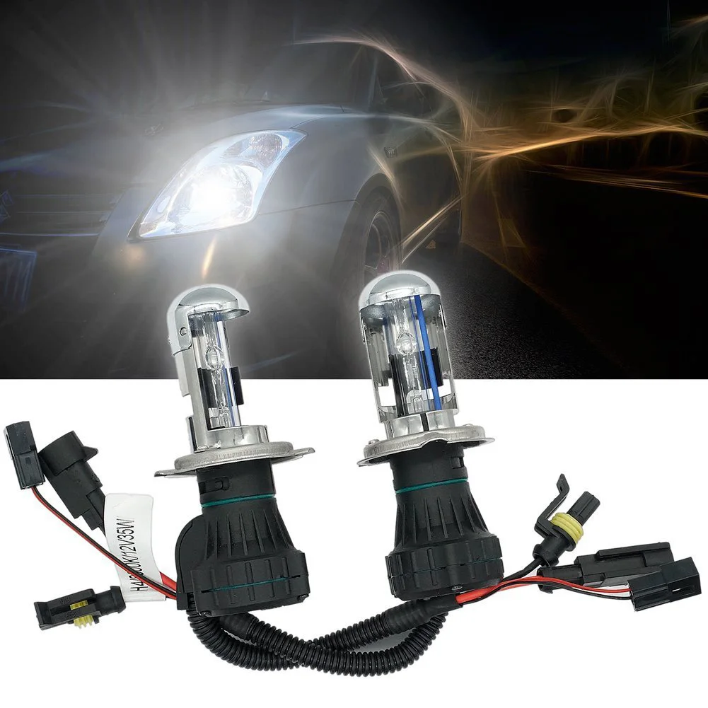 Bixenon H4 HID Замена фар для автомобиля мотоциклетная ксеноновая Комплект DC 35 W 55 W H4-3 Hi Lo Bi-xenon лампы 4300 K 6000 K белый