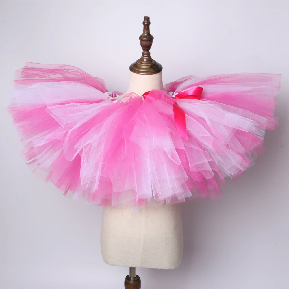 Girls Tutu Skirt - Hot Pink and Light Pink Fluffy Tulle Skirt for Girls, Baby Tutu for Kids Birthday Party, Children Dance Ballet Tutus image 6