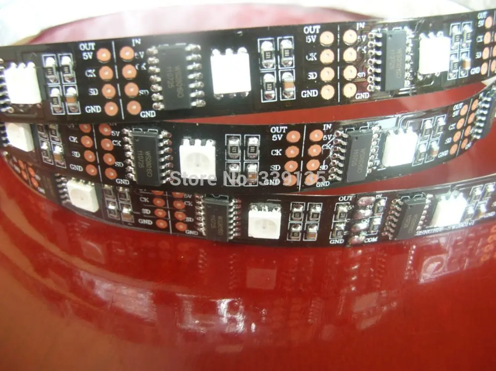 Promotion!!! 5M 32leds/m 32pixles/m 5V WS2801 digital rgb led strip light32leds/m with 32pcs IC flexible pcb full color | Освещение