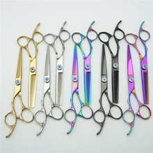 Левая рука 6 ''индивидуальный логотип 440C профессиональные человеческие волосы Парикмахерские ножницы для резки филировочные ножницы C8002