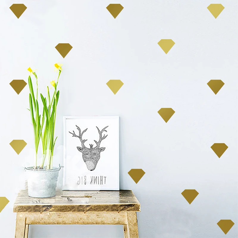 

Creative children's room living room bedroom diamond sticker green wall sticker A10-020