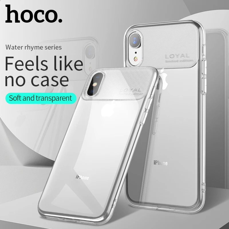 

HOCO Clear Case for iPhone X XS XR XS MAX LOGO Case Transparent Slim Clear Soft TPU Cover for iPhone X XS MAX XR