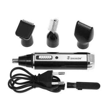 

HOT!Shinon 4 In 1 Nose Hair Beard Eyebrow Rechargeable Electric Trimmer Electric Nose Trimmer Shaver Hair Clipper Eu Plug