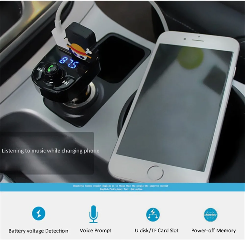 ONEVER автомобильный fm-модулятор передатчик Bluetooth гарнитура для авто MP3-плееры SD TF воспроизведения музыки Dual USB 4.1a Быстрый Зарядное устройство Напряжение Дисплей
