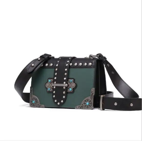 

1818 Ruil Women Bags Rivet handbags1818 Fashion Zipper Designer Handbag Casual Shoulder Messenger Bag New Sac Femme