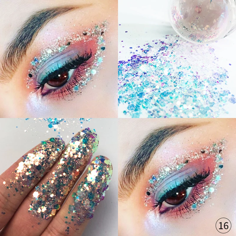 

Pudaier Brand New Sequins Eye Shadow Water-tight Professional Make Up Diamond Pearlescent Eyeshadow Palette Powder TSLM1