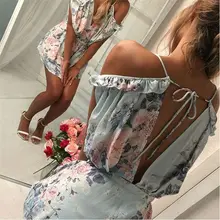 Bohemian Loose Strap Playsuit Print Big Pink Flower Floral Ruffles Short Pant Jumpsuit Rompers Women Overalls Bodysuit Coveralls pink floral print spaghetti flap over detail bodysuit swimwears