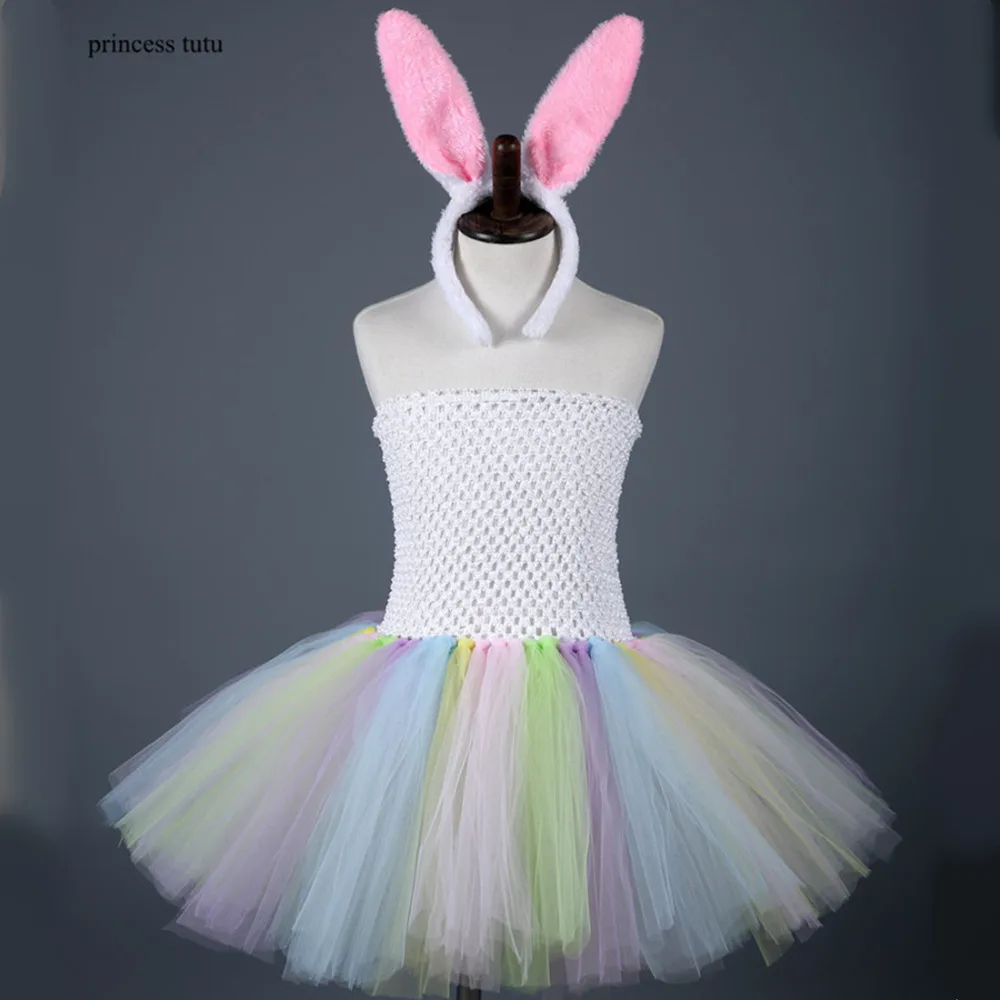 Princess Tutu Gaun Tulle Indah Gadis Easter Bunny Kostum Anak Anak