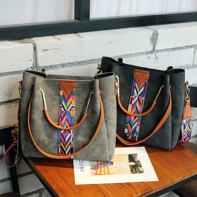 

Composite bag female new spring and summer 2018 bucket bag Korean all-match Handbag Shoulder Messenger Bag with large capacity