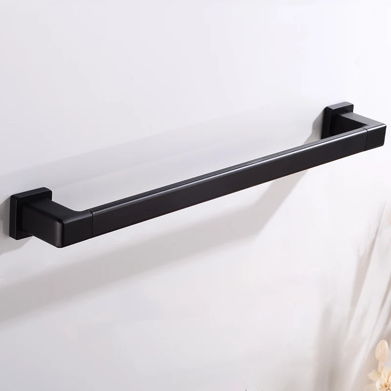Towel Bar Holder Aluminum Wall Mounted Bathroom Towel Rack Hanging Holder Black Towel Holder Decorate Restroom Clothes Robe Rack Towel Bar Holder Aluminum Wall Mounted Bathroom Towel Rack Hanging Holder Black Towel Holder Decorate Restroom Clothes Robe Rack