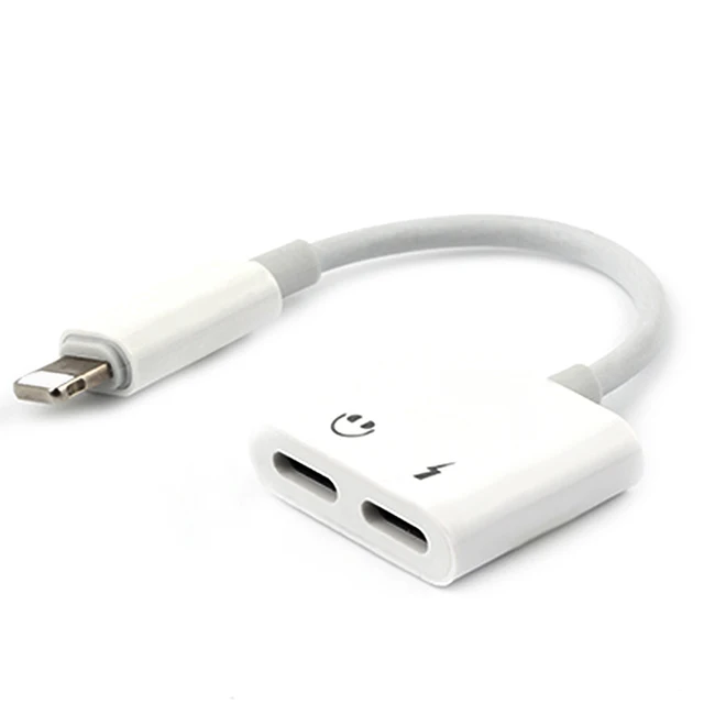 2 in 1 Adapter for Lightning Headset Earphone Adapter Cable Audio