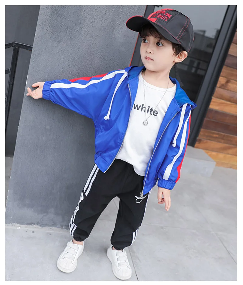  autumn pure color sport jacket for boys children casual hooded windbreaker outwear kids coat children clothing (6)