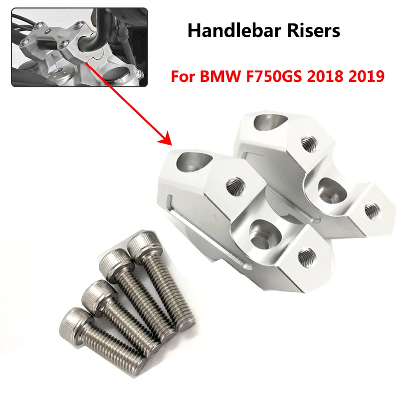 

For BMW F750GS F750 GS 2018 2019 22mm Handlebar Risers Clamp Height up also Backward Extend Adapters with Bolts