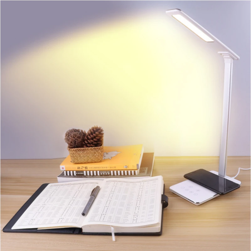 Новый многофункциональный светодиодный настольный светильник складной 4 цвета Температура книга свет мобильный телефон беспроводной