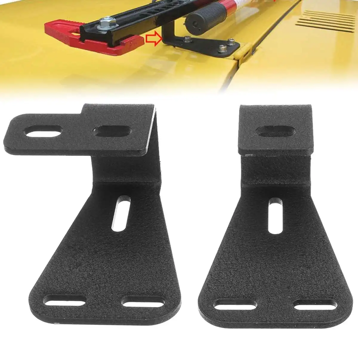 

2Pcs High Lift Jack Mount Bracket Shovel Holder Hi Lift High Farm Jack Shovel Holder For Jeep W rangler YJ TJ CJ Hood Brackets