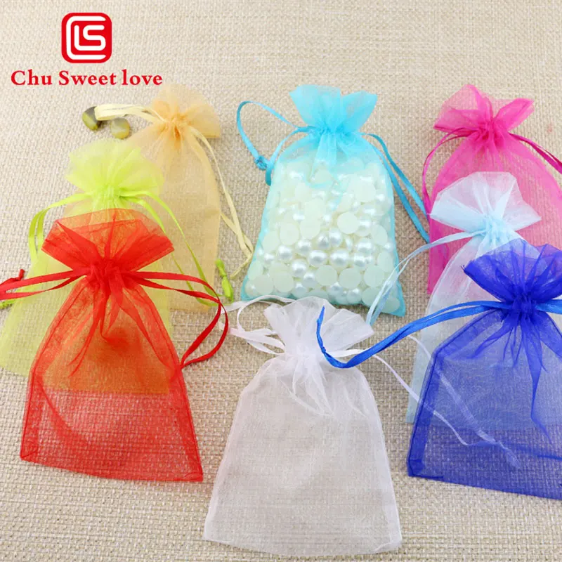 Organza Bag 10x15cm Multicolor Drawstring Bags Jewelry Packaging Pouches Wedding Christmas Gift Bags jewelry bags 100pcs