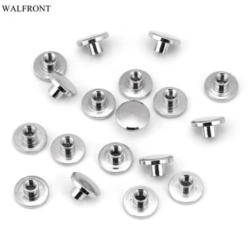 

20Pcs/set Durable Brass Threaded Flat Head Nut Nail Rivets Screws Leather Craft Repair Supplies