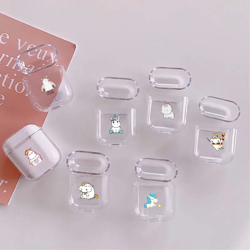 Мультяшный чехол с единорогом для Apple airpods 1/2 мягкий милый беспроводной Bluetooth