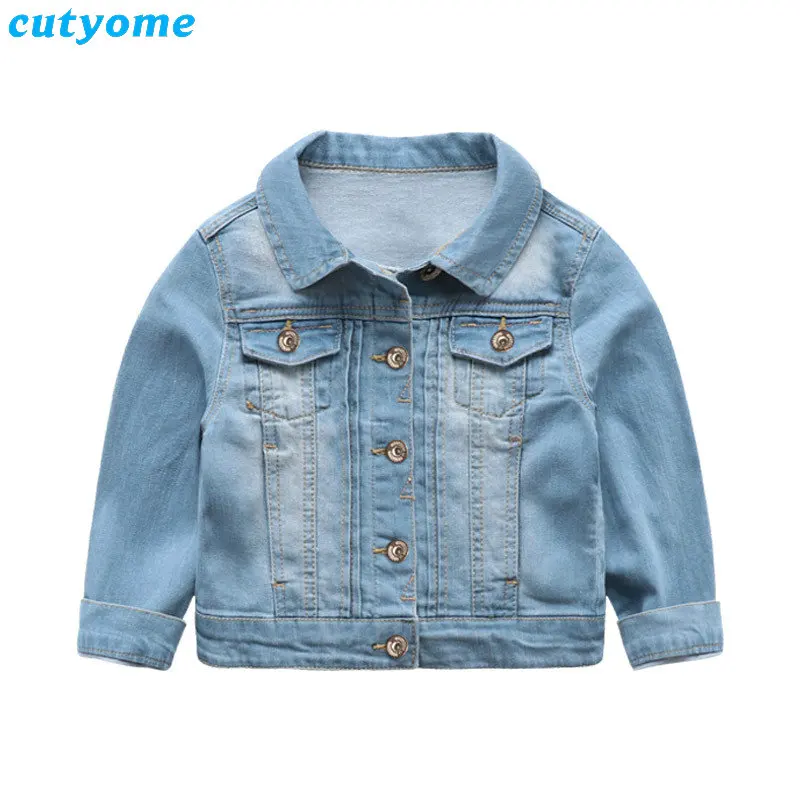 Cutyome Baby Boys Denim Jackets Coats Solid Long Sleeve Fall Kids Jeans