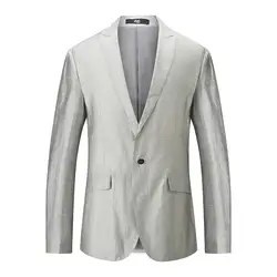 2019 светло-серый Мужская мода бизнес случайные плоские вторжения в первые два зерна один вентилируемый хлопковый костюм