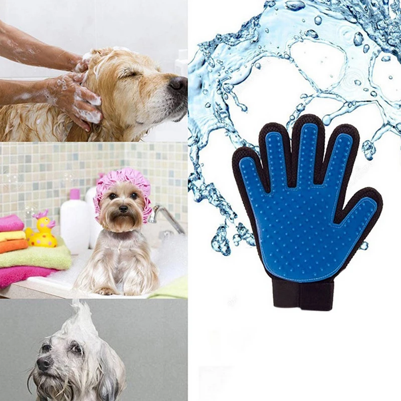 Силиконовая щетка для удаления волос, перчатки для собаки, щетка для выпадения, аксессуары для домашних животных, резиновая Массажная щетка для перчатки для собаки, кошки, гребень