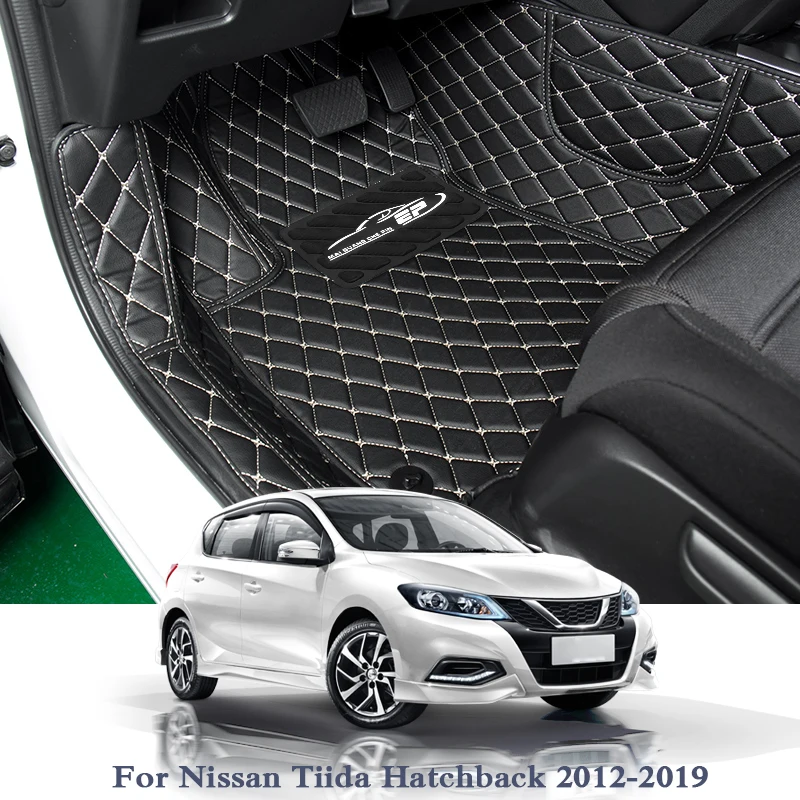 

Car Styling Car Floor Mats For Nissan Tiida Hatchback 2012-2019 LHD Auto Foot Pads Automobile Carpet Cover Internal Accesseries