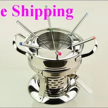 Нержавеющая сталь сырный фондю с Вилки, шоколад горшок комплект
