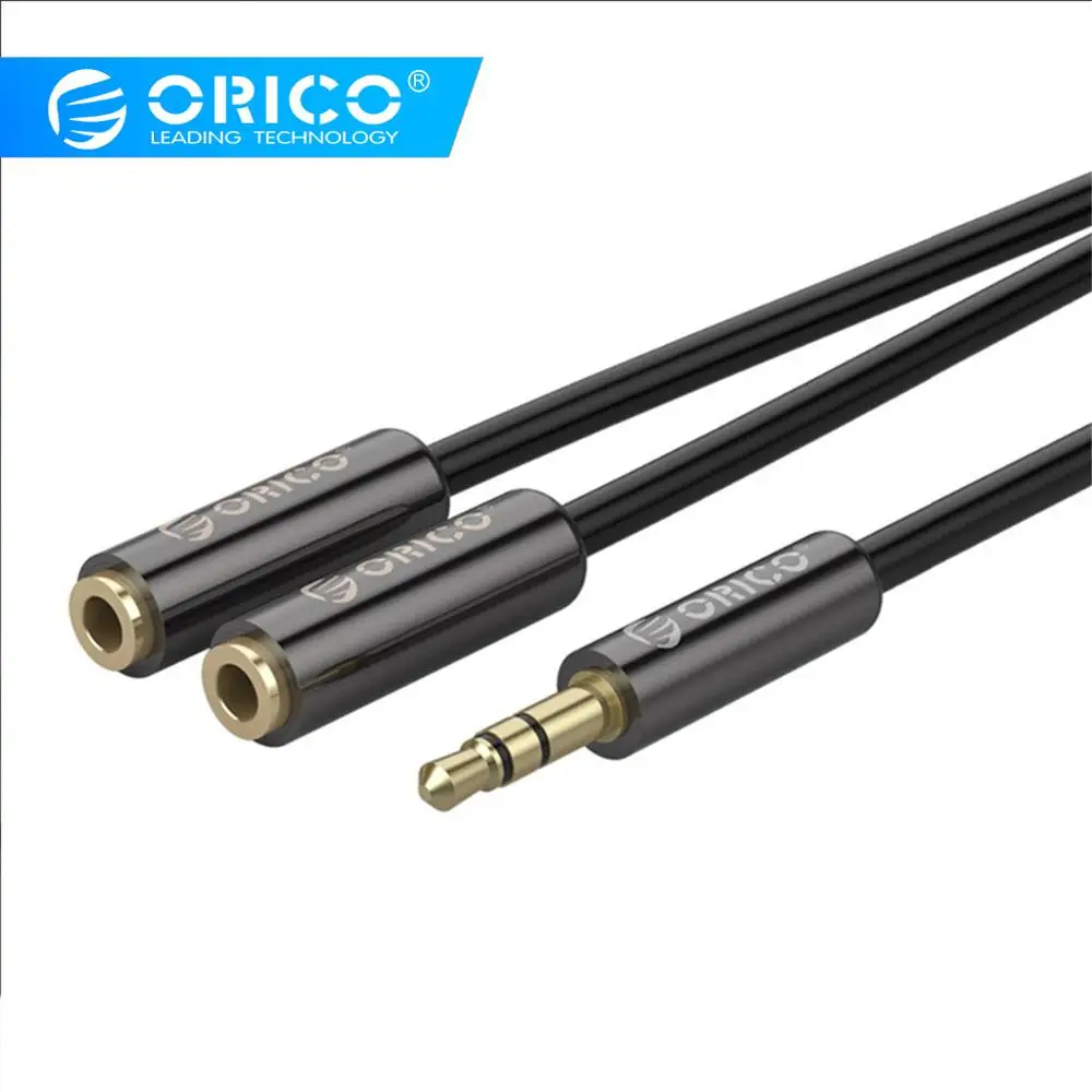 

ORICO 2 in 1 3.5mm M to F Male to Female 2 Ports Audio Extension Cable for Speaker Cellphone Earphone