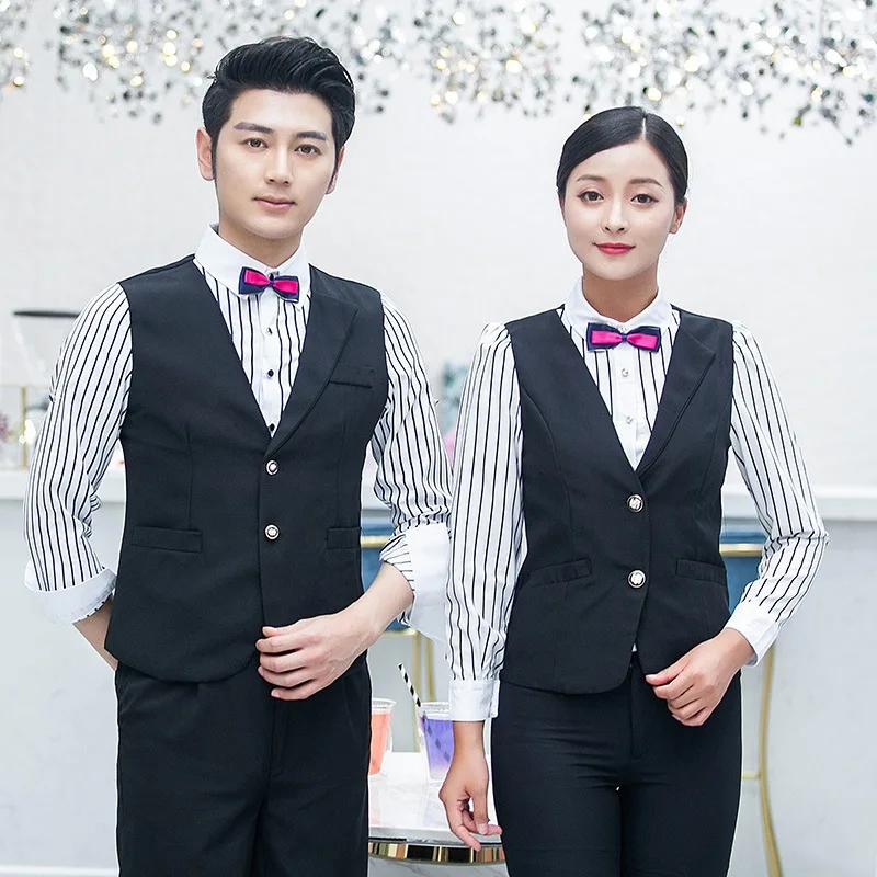 

Официантка гостиницы повара рабочая одежда с длинными рукавами форменная куртка барбекю кафе ресторан горячий горшок размера плюс официант рубашка H2390