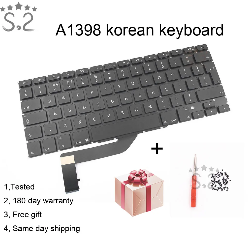 Tastiera coreana для Macbook Pro 15 &quot2012 2013 2014 2015 Корейская клавиатура Retina A1398 замена