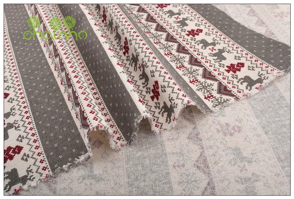 Chainho, Рождественская серия, хлопковая льняная ткань с принтом для самостоятельного шитья и шитья дивана, скатерти, занавески, сумки, подушки Материал