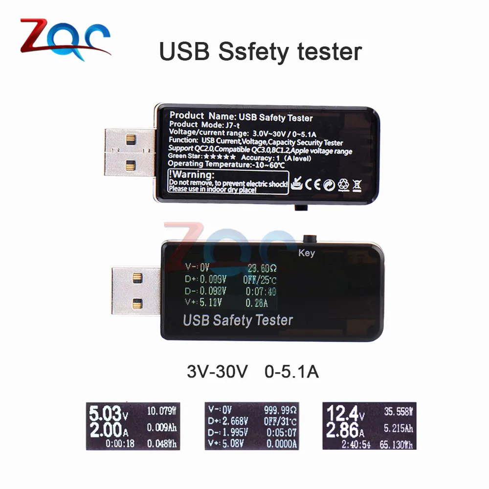 0 5A ЖК цифровой USB Вольтметр Амперметр тестер мощности мультиметр ток и