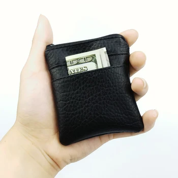 

BLEVOLO Black Short Section Men Wallets PU Leather Coin Purse Key Coin Pocket Purses Soft Zipper Square Wallet Male Money Bag