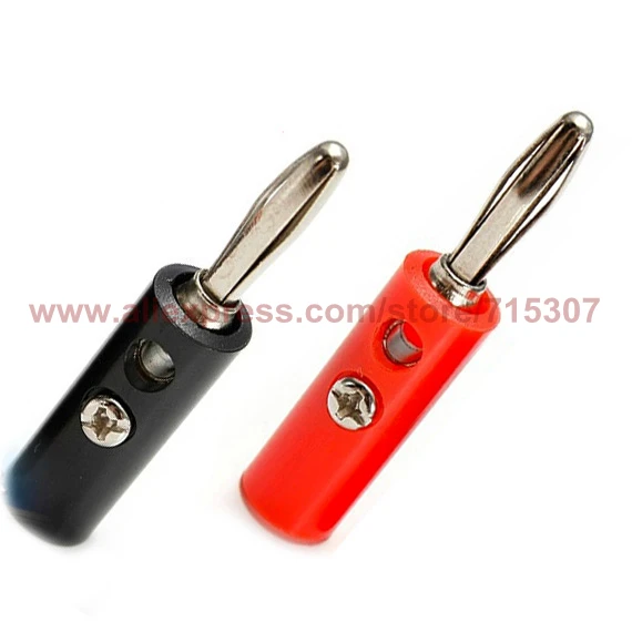 

PHISCALE 50pcs 4mm Banana Plug Audio Speaker Amplifier Test Probes Adapter Screw Banana Connectors Red + Black each color 25pcs