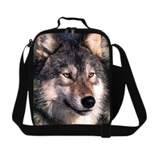 3 Zipper 3D animal dog lunch bags keep warm thermal food bag for kids insulated shoulder lunchbox adult lancheira picnic bag