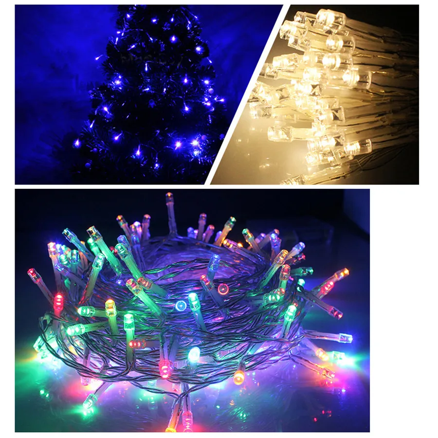 Coversage 10 m 100 Led cadena Luces guirnalda árbol de Navidad Luz de hadas impermeable Home Garden Party decoración de vacaciones al aire libre Coversage 10 m 100 Led cadena Luces guirnalda árbol de Navidad Luz de hadas impermeable Home Garden Party decoración de vacaciones al aire libre
