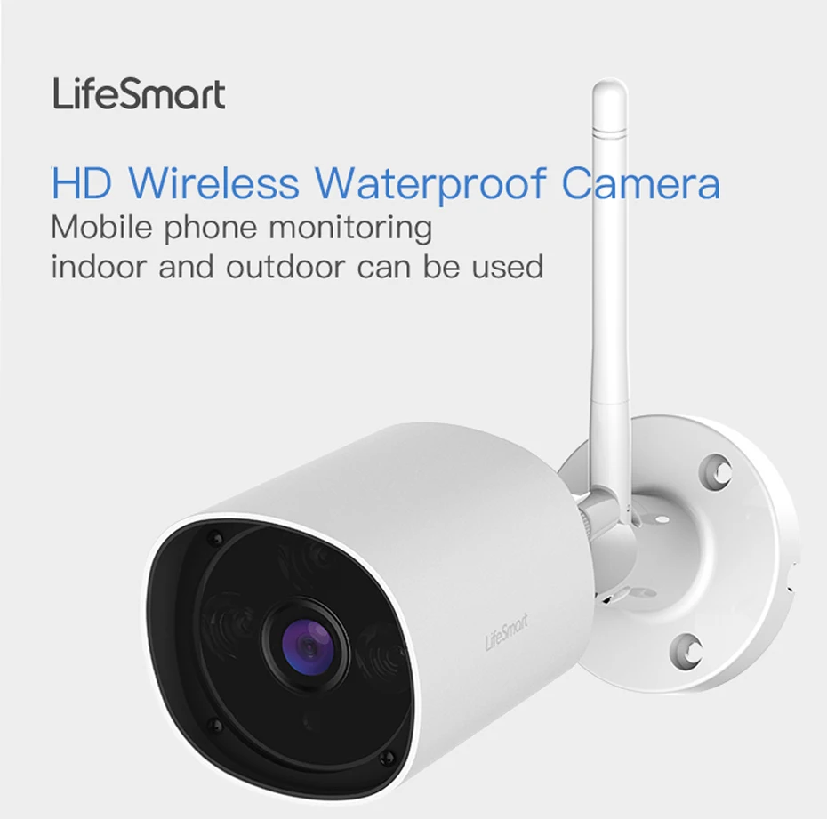 Lifesmart Outdoor Wireless IP Camera 1080P Night Vision IP66 Waterproof Motion Detection Wireless Cameras Smart Remote Controll (1)