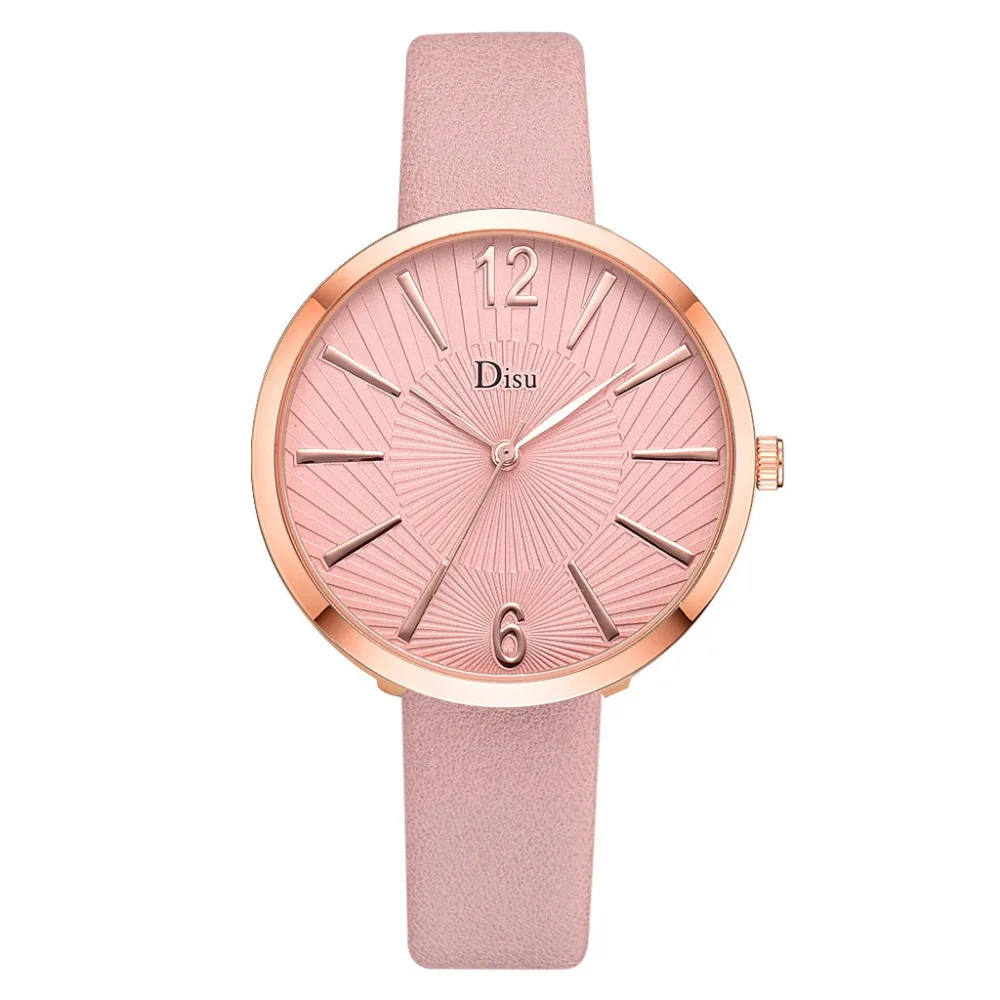 

Reloj mujer Luxury Fashion Casual Women Watch Stainless Steel Sun Texture Dial Leather Band Analog Quartz Watch Ladies Clock A50