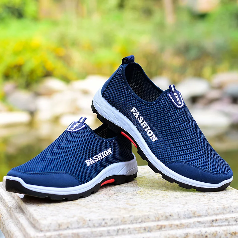 Casual Shoes Men Slip on Loafers Fashion Trending Summer Mesh Flat ...