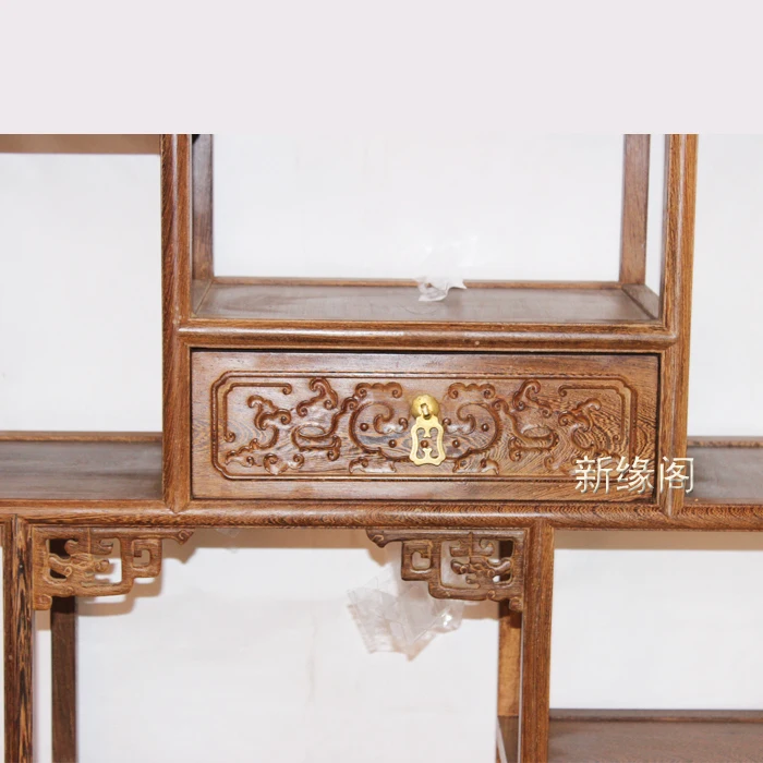The new edge mahogany furniture wenge Court Shelf Aquarius Chinese antique wood antique curio shelf